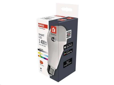 LED žiarovka EMOS ZQW516R GoSmart WIFI A65 / E27 / 14 W (94 W) / 1 400 lm / RGB / stmievateľná