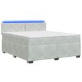 vidaXL Posteľ s boxspringom a matracom a LED Svetlosivá 140 x 190 cm