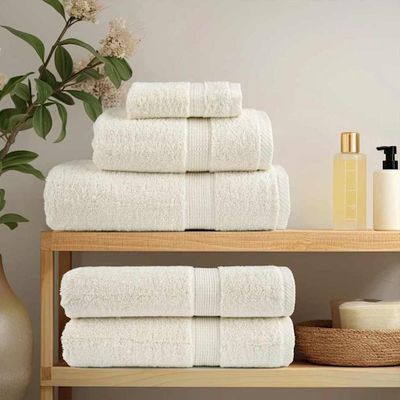 vidaXL Uterák pre hostí SOLUND 2 pcs Krémová 15 x 21 cm 550 gsm