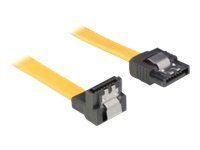 Kábel SATA - Serial ATA 150/300/600 - SATA (F) na SATA (F) - 70 cm - dole zahnutý konektor, so západkou, priamy konektor - žltá