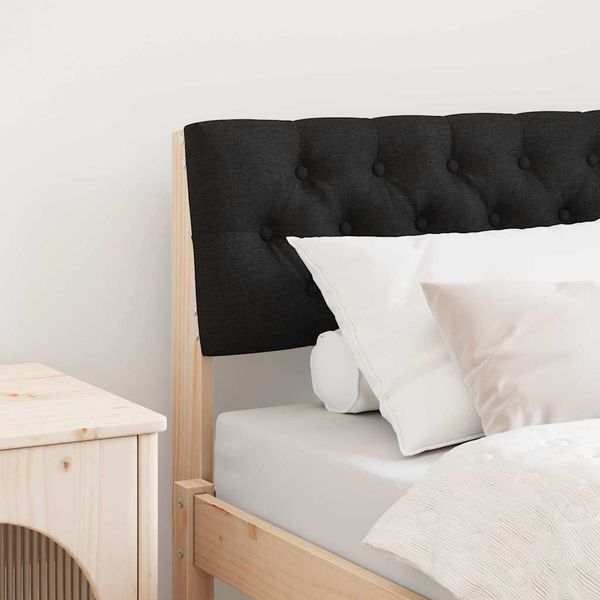vidaXL Čalúnené čelo postele Čierna 75 cm Masívne borovicové drevo