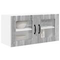 vidaXL Nástenný sklenený kabinet PORTO Sivý Sonoma 80 x 31 x 40 cm