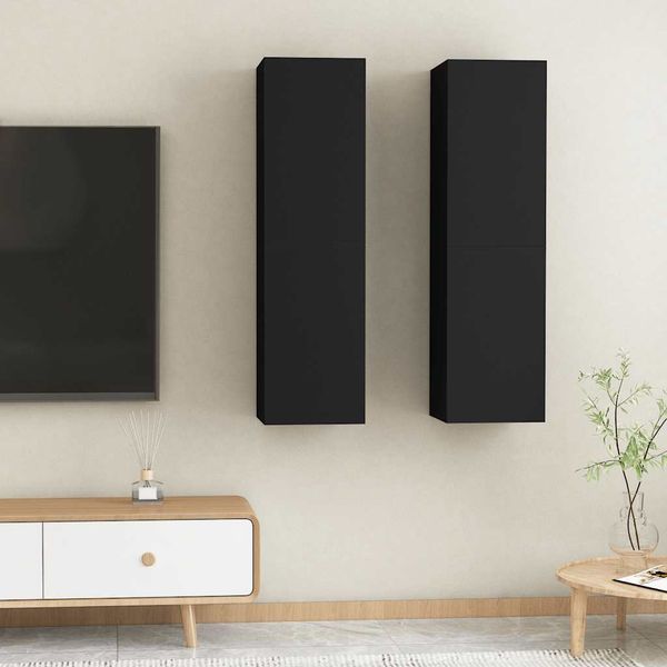 vidaXL TV skrinky 2 ks, čierne 30,5x30x110 cm, kompozitné drevo