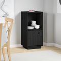 vidaXL Komoda čierna 38x35x80 cm borovicový masív