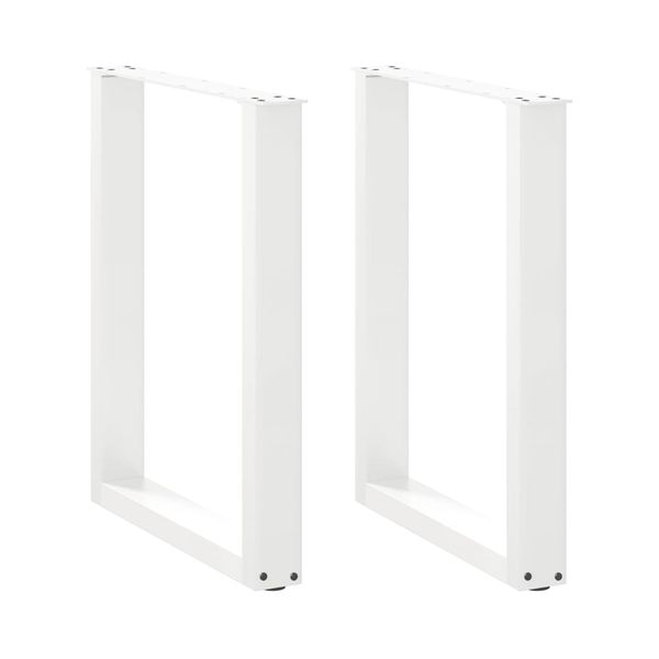 vidaXL Nohy k jedálenskému stolu v tvare U, 2 ks, biele, 70 x (72-73) cm, oceľové