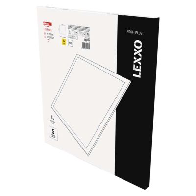 LED panel LEXXO 60 x 60 cm / 25 mm, 30 W, 4 200 lm, vstavaný, neutrálna biela, IP44 / IP20