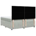 vidaXL Posteľný rám boxsping s matracom bledosivý 200x200 cm zamat
