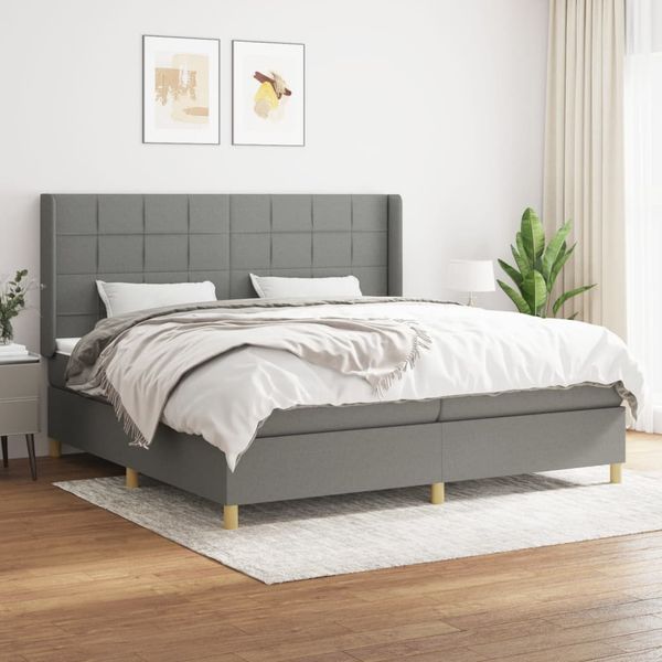 vidaXL Boxspring posteľ s matracom tmavosivá 200x200 cm látka