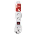 Predlžovací kábel EMOS P1415R / 5 m / 4 zásuvky / s vypínačom / biely / PVC / 1,5 mm2