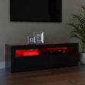 vidaXL TV skrinka s LED svetlami lesklá čierna 120x35x40 cm