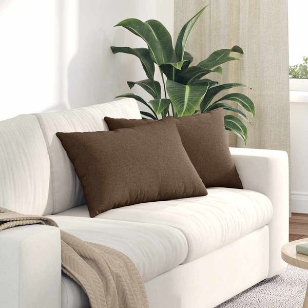 vidaXL Vankúše na pohovku 2 pcs Hnedá 60 x 40 cm látka