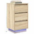 vidaXL nočná skrinka s LED osvetlením dub sonoma 38x34x65 cm