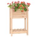 vidaXL Kvetináč s policou 54x34,5x81 cm masívna borovica