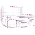 vidaXL Posteľný rám boxspring s matracom tmavosivý 200x200 cm zamat