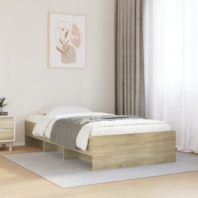 vidaXL Posteľný rám bez matraca dub sonoma 100x200 cm kompozitné drevo