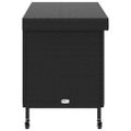 vidaXL Záhradný úložný box s kolieskami, čierny 110x55x73 cm, polyratan