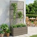 vidaXL Záhradný kvetináč s trellis Sivá 70 x 30 x 135 cm polyratan