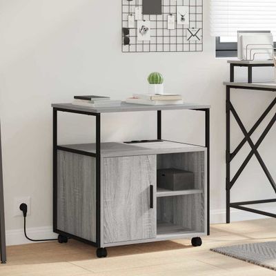 vidaXL Kabinet s nabíjacou stanicou Sivý Sonoma 61 x 46 x 67 cm