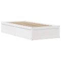 vidaXL Posteľný rám s čelom biely 75x190 cm borovicový masív