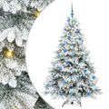 vidaXL Umelý vianočný stromček s 300 LED-i Biela 180 cm PE a PVC