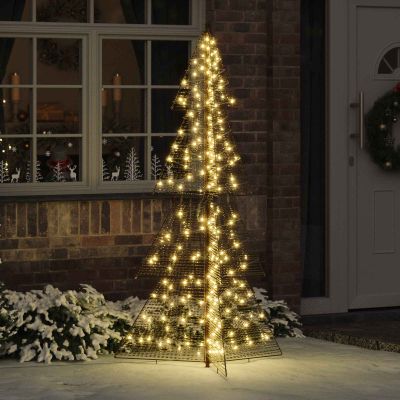 vidaXL Vianočný stromček s 240 LED-i Teplá biela 180 cm PET