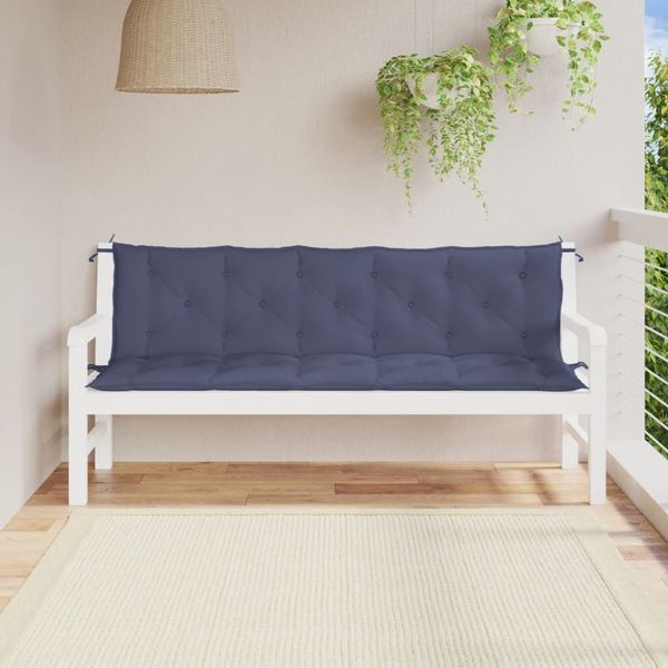 vidaXL Podložky na záhradnú lavičku 2 ks námornícka modrá 180x50x7 cm