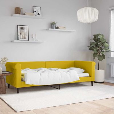 vidaXL Denná posteľ žltá 80x200 cm zamat