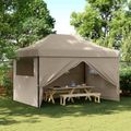 vidaXL Párty stan 279 x 410 x 315 cm Sivohnedá Oxfordská látka