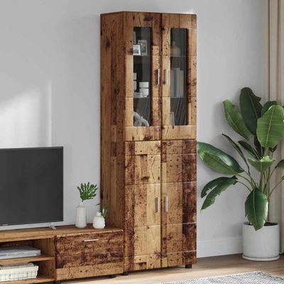 vidaXL Highboard FLORIN 60 x 35 x 182 cm Staré drevo Kompozitné drevo