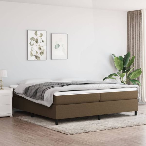 vidaXL Posteľný rám s boxspringom tmavohnedá 200x200 cm látka