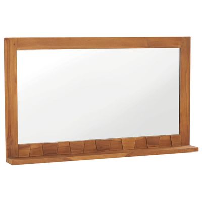 vidaXL Nástenné zrkadlo s poličkou 100x12x60 cm masívne teakové sklo