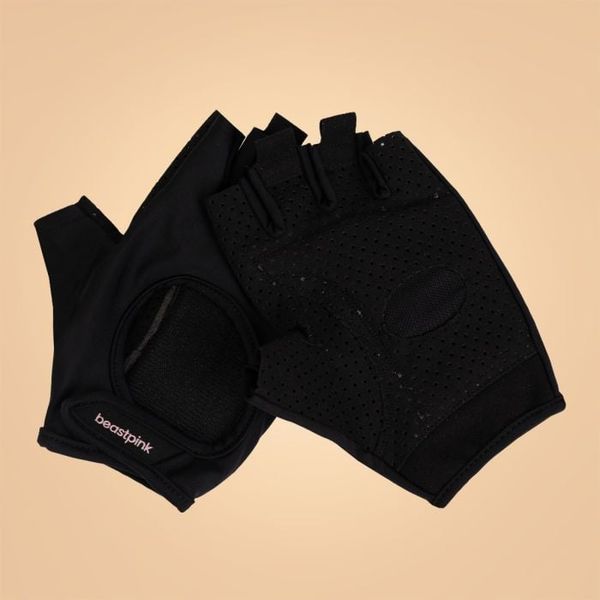 Dámske fitness rukavice Hyper Black - BeastPink