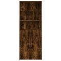vidaXL Vysoká skrinka dymový dub 70x42,5x185 cm kompozitné drevo