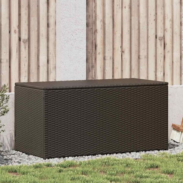 vidaXL Záhradný úložný box hnedý 100x50x50 cm polyratanový