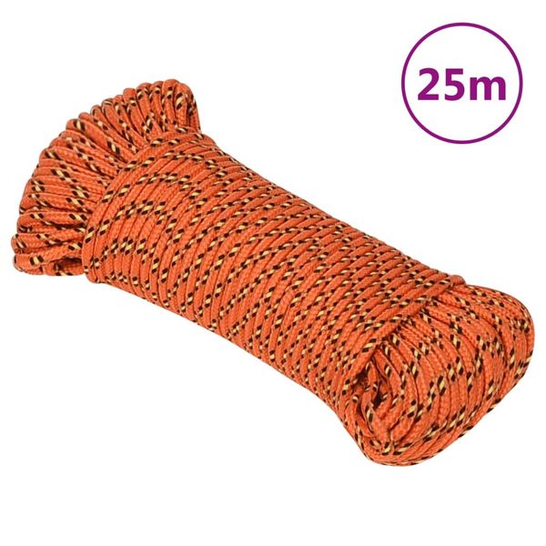 vidaXL Lodné lano oranžové 4 mm 25 m polypropylén