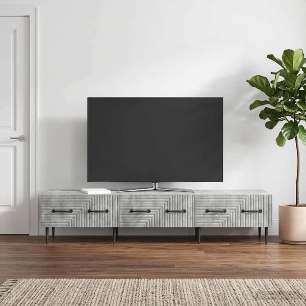 vidaXL TV skrinka Betónovo sivá 147 x 34,5 x 30 cm Kompozitné drevo