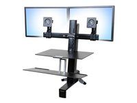 Montážna sada (2 čapy, 2 posuvné držiaky) - pre 2 LCD displeje - čierna - veľkosť obrazovky: až 24" - pre WorkFit Dual Monitor Kit; WorkFit-A Dual with Worksurface+, with Suspended Keyboard, Dual
