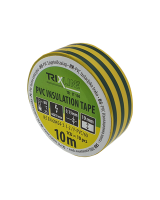 PVC izolačná páska TR-IT 106 10m, 0,13mm zeleno-žltá TRIXLINE