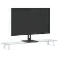 vidaXL Stojan na monitor biely 80x20x8 cm tvrdené sklo a kov