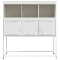 vidaXL Komoda biela 100,5x39x107 cm oceľ