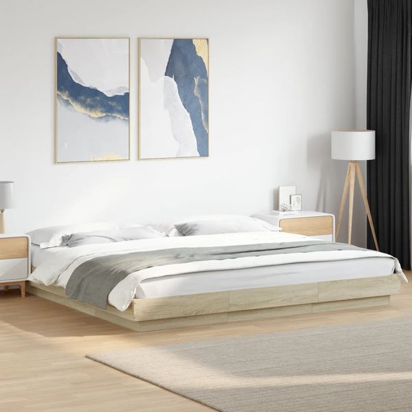vidaXL Posteľný rám dub sonoma 200x200 cm kompozitné drevo