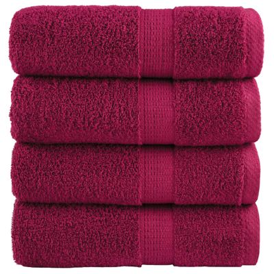 vidaXL Prémiové umývacie utierky SOLUND 4 ks bordové 30x30 cm 600 g/m²