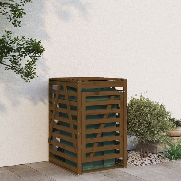 vidaXL Úložný box pre odpadkový kôš medovohnedý 84x90x128,5cm borovica