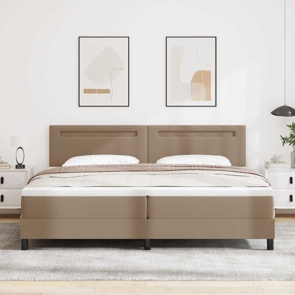 vidaXL Posteľ s pružinovým rámom Kapučínová 200 x 200 cm Umelá koža