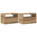 vidaXL Nástenné nočné stolíky 2 ks dub artisan 45x26x28,5 cm