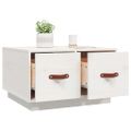 vidaXL Konferenčný stolík biely 60x53x35 cm borovicový masív