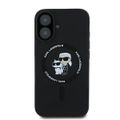 Puzdro Karl Lagerfeld pre iPhone 16 Plus 6,7" KLHMP16MSCMKCRHK čierne tvrdý silikón Karl&Choupette Heads Ring MagSafe