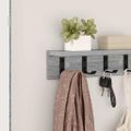 vidaXL Vešiak na stenu Nástenná montáž Sivý Sonoma 40 x 10,5 x 10,5 cm