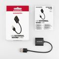 AXAGON ADA-12, USB 2.0 - externá zvuková karta, 48kHz/16-bit stereo, kovová, kábel USB-A 15 cm Zvuková karta, externá, kábel 15cm, USB 2.0, čierna
