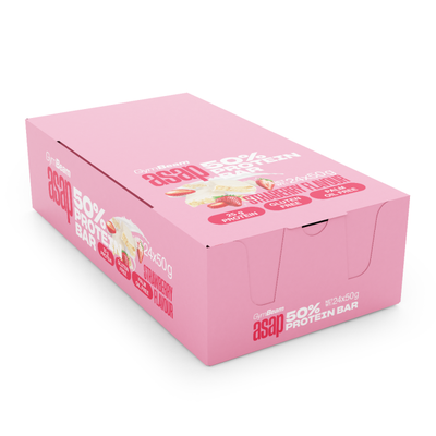 ASAP 50% Protein Bar – GymBeam, jahoda, 24 x 50 g